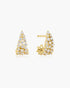 Gold Pave Openwork Curved Stud Hoop Earrings | Ania Haie Australia