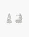 Silver Pave Openwork Curved Stud Hoop Earrings | Ania Haie Australia