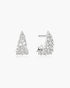 Silver Pave Openwork Curved Stud Hoop Earrings | Ania Haie Australia