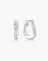 Silver Slim Pave Wave Huggie Hoop Earrings | Ania Haie Australia