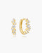 Gold Zig-Zag Pave Huggie Hoop Earrings | Ania Haie Australia