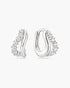 Silver Duet Wave Huggie Hoop Earrings | Ania Haie Australia