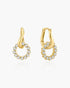 Gold Pave Interlocked Huggie Hoop Earrings | Ania Haie Australia