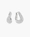 Silver Pave Wave Huggie Hoop Earrings | Ania Haie Australia