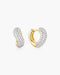 Gold Chunky Pave Wave Huggie Hoop Earrings | Ania Haie Australia