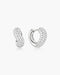 Silver Chunky Pave Wave Huggie Hoop Earrings | Ania Haie Australia
