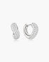Silver Chunky Pave Wave Huggie Hoop Earrings | Ania Haie Australia