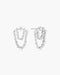 Silver Sparkling Arc with Double Chain Stud Earrings | Ania Haie Australia