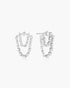 Silver Sparkling Arc with Double Chain Stud Earrings | Ania Haie Australia