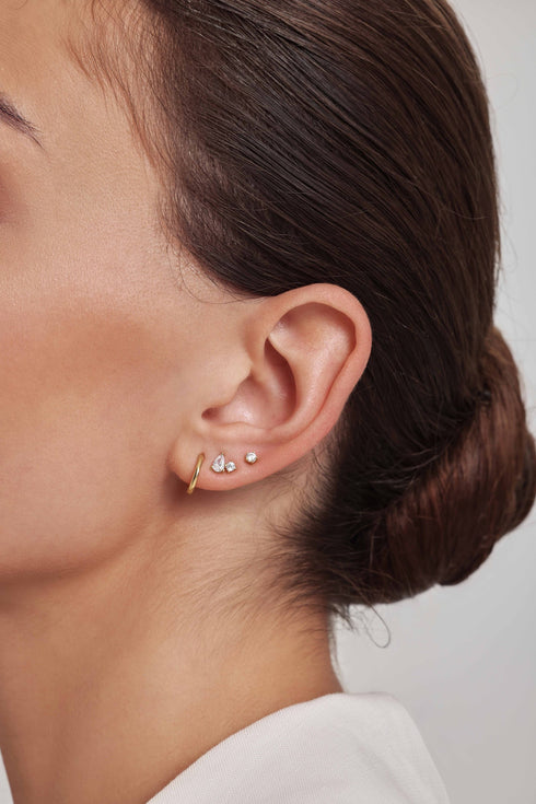 Gold Toi & Moi Stud Earrings
