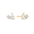 Gold Toi & Moi Stud Earrings