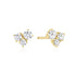 Gold Graduated Trinity Stud Earrings