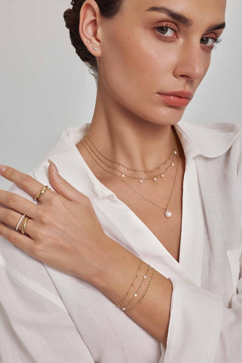 Gold Baroque Pearl Pendant Necklace