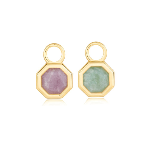 Gold Octagon Gemstone Earring Charm | Ania Haie Australia