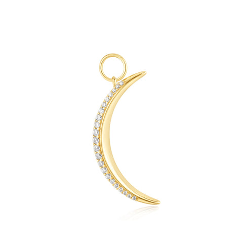 Gold Moon Pave Earring Charm