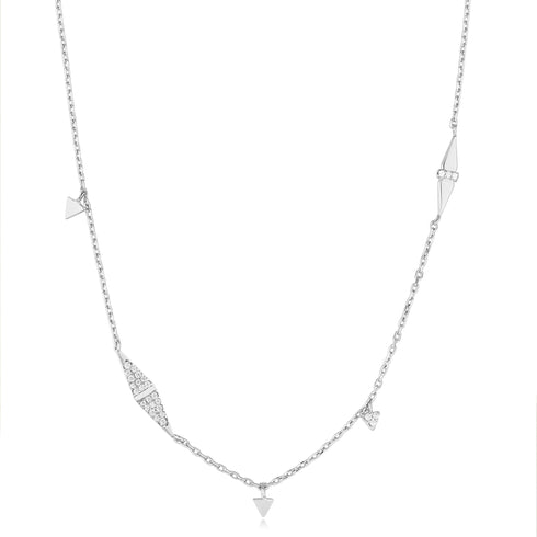 Silver Geometric Sparkle Chain Necklace | Ania Haie Australia