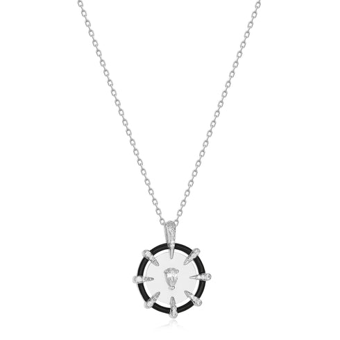 Silver Sparkle Point Medallion Necklace | Ania Haie Australia