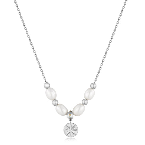 Silver Pearl Star Pendant Necklace | Ania Haie Australia