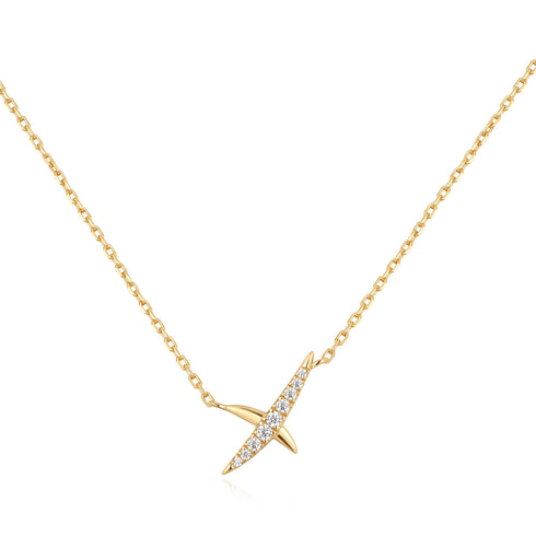 Gold Kiss Pave Necklace | Ania Haie Australia