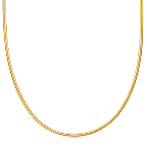 Gold Flat Snake Chain Necklace | Ania Haie Australia