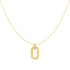 Gold Oval Hoop Pendant Necklace