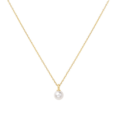 Gold Pearl Drop Pendant Necklace