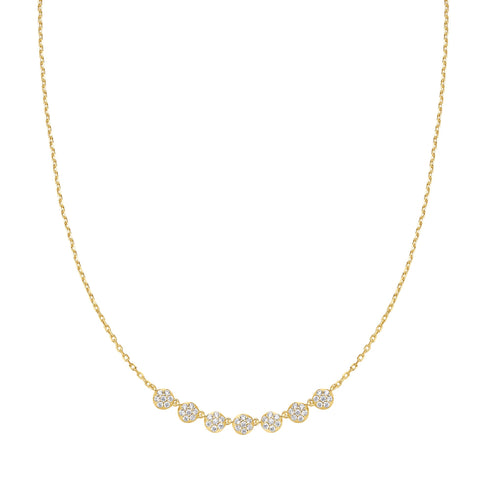 Gold Pave Multi Beaded Chain Necklace