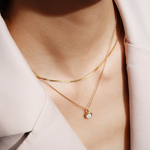 Gold Flat S Link Chain Necklace