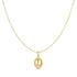 Gold Floral Oval Pendent Necklace