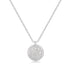 Silver Large Pave Disc Necklace