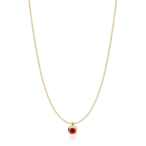 Gold Crimson Solitaire Necklace | Ania Haie Australia