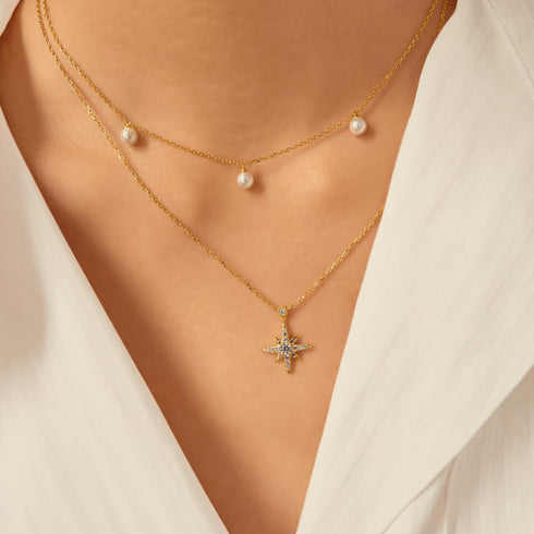 14kt Gold Plated Sparkling Nova Star Necklace | Ania Haie Australia
