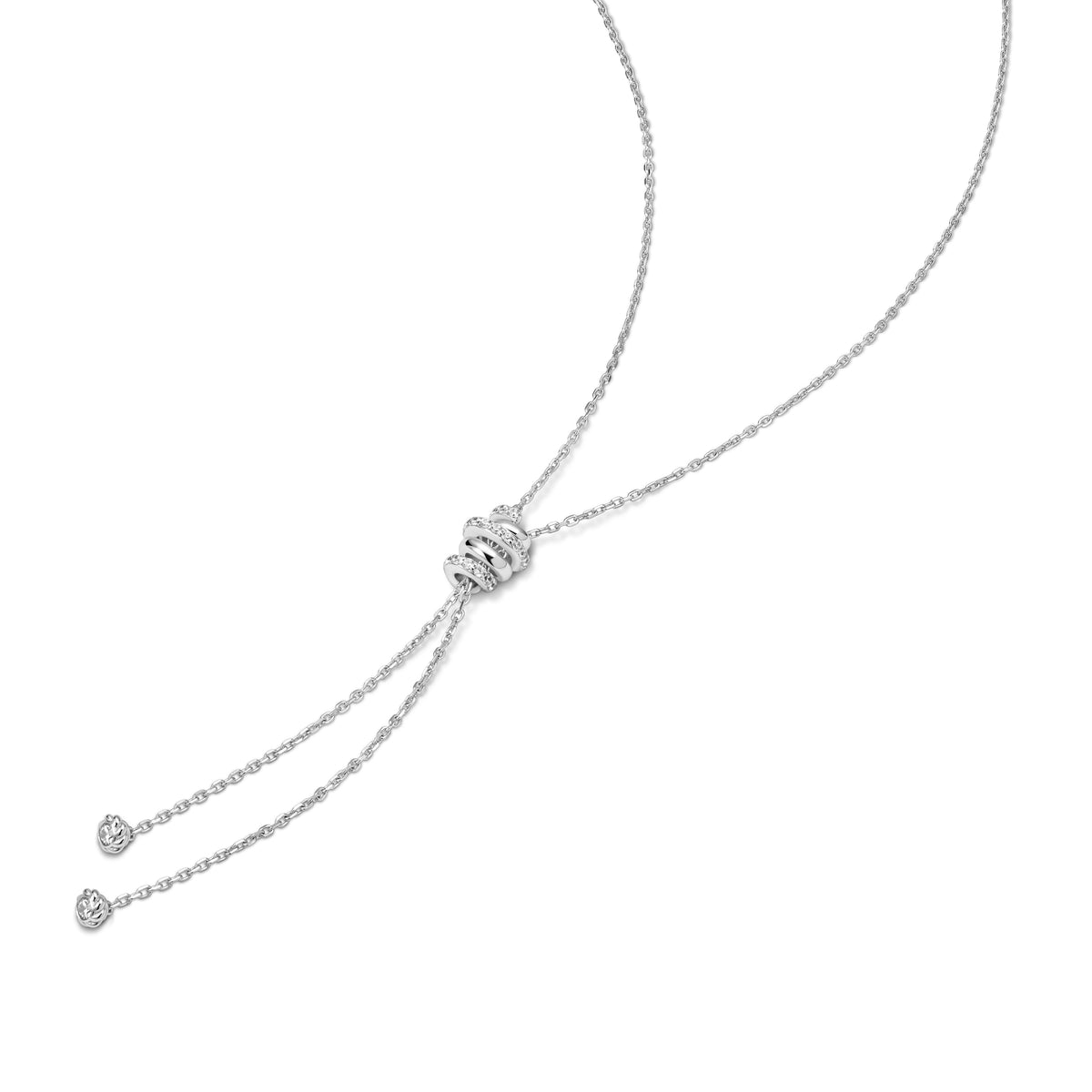Silver Twisted Rope Lariat Necklace|N072-07H| Ania Haie Australia