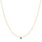 Gold Bezel-Set Lab-Created Turquoise Solitaire Necklace
