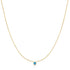 Gold Bezel-Set Lab-Created Turquoise Solitaire Necklace