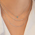 Silver Bezel-Set Lab-Created Turquoise Solitaire Necklace