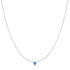 Silver Bezel-Set Lab-Created Turquoise Solitaire Necklace