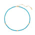 Gold Lab-Created Turquoise Beaded Necklace