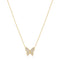 Gold Butterfly Pave Necklace