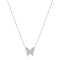 Silver Butterfly Pave Necklace
