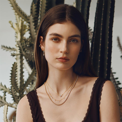 Gold Sparkling Lucky Clover Necklace