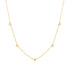 Gold Pave Puffed Heart Station Necklace