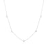 Silver Pave Puffed Heart Station Necklace