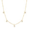 Gold Molten Bezel-Set Droplet Station Necklace
