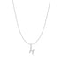 Silver Letter H Initial Necklace