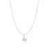 Silver Letter M Initial Necklace