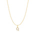 Gold Letter Q Initial Necklace