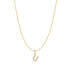 Gold Letter U Initial Necklace