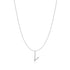 Silver Letter V Initial Necklace