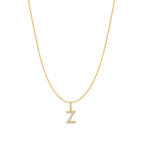 Gold Letter Z Initial Necklace